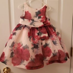 Janie and Jack White Dress with Red Flowers